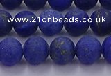 CLA72 15.5 inches 8mm round matte lapis lazuli beads wholesale