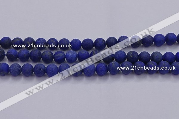 CLA73 15.5 inches 10mm round matte lapis lazuli beads wholesale