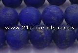 CLA74 15.5 inches 12mm round matte lapis lazuli beads wholesale