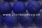 CLA76 15.5 inches 16mm round matte lapis lazuli beads wholesale