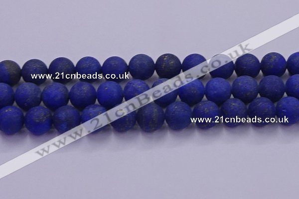 CLA76 15.5 inches 16mm round matte lapis lazuli beads wholesale