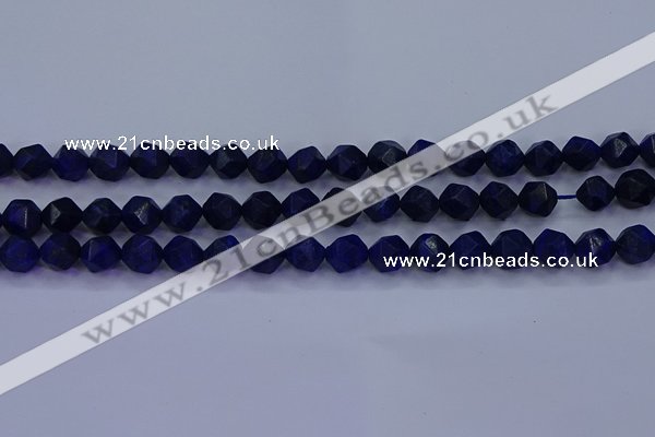 CLA82 15.5 inches 8mm faceted nuggets dyed lapis lazuli beads