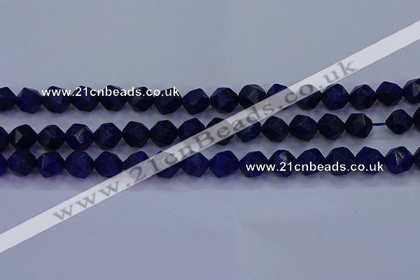 CLA83 15.5 inches 10mm faceted nuggets dyed lapis lazuli beads