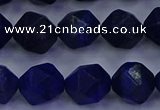 CLA84 15.5 inches 12mm faceted nuggets dyed lapis lazuli beads