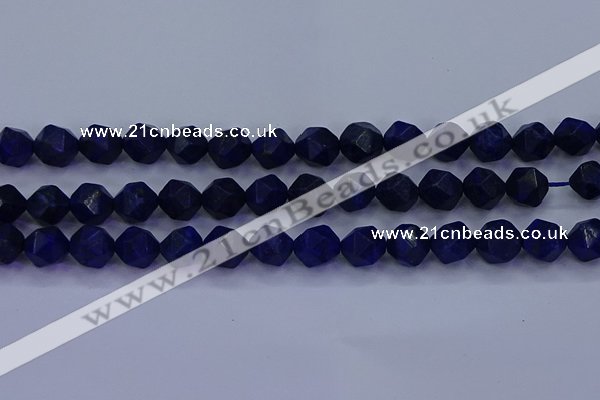 CLA84 15.5 inches 12mm faceted nuggets dyed lapis lazuli beads