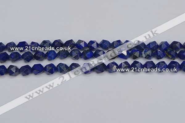 CLA86 15.5 inches 6mm faceted nuggets dyed lapis lazuli beads