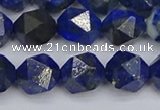 CLA87 15.5 inches 8mm faceted nuggets dyed lapis lazuli beads