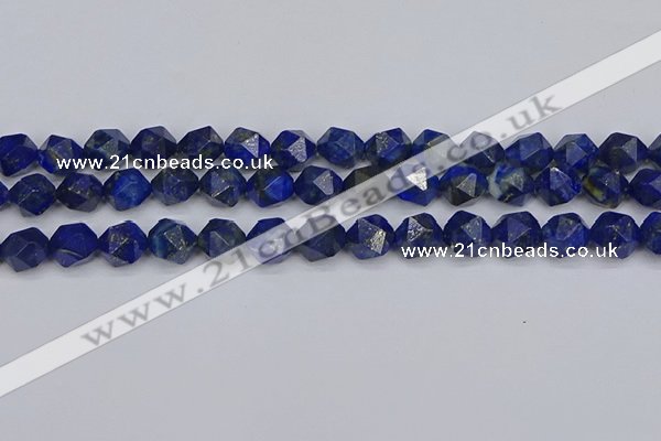 CLA87 15.5 inches 8mm faceted nuggets dyed lapis lazuli beads