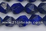 CLA88 15.5 inches 10mm faceted nuggets dyed lapis lazuli beads