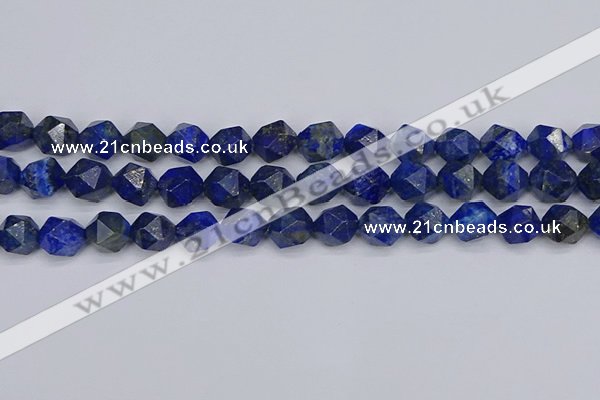 CLA88 15.5 inches 10mm faceted nuggets dyed lapis lazuli beads