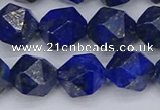 CLA89 15.5 inches 12mm faceted nuggets dyed lapis lazuli beads