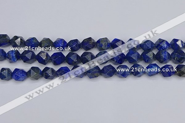 CLA89 15.5 inches 12mm faceted nuggets dyed lapis lazuli beads