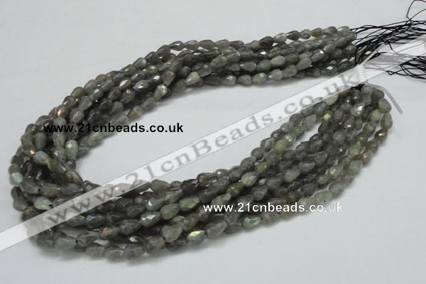 CLB08 16 inches 6*8mm faceted teardrop labradorite beads wholesale