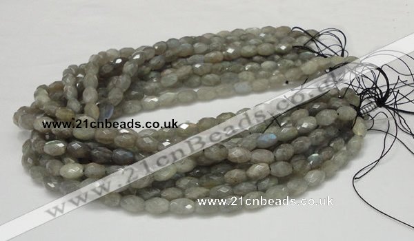 CLB10 16 inches 8*12mm faceted rice labradorite gemstone beads