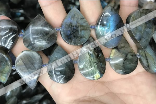 CLB1001 15.5 inches 18*30mm - 22*35mm flat teardrop labradorite beads