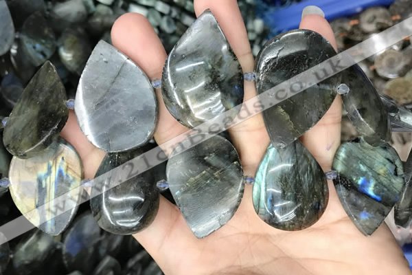 CLB1002 15.5 inches 18*35mm - 25*45mm flat teardrop labradorite beads