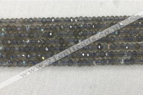 CLB1020 15.5 inches 2*4mm faceted rondelle labradorite gemstone beads