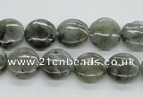 CLB105 15.5 inches 12mm flat round labradorite gemstone beads wholesale