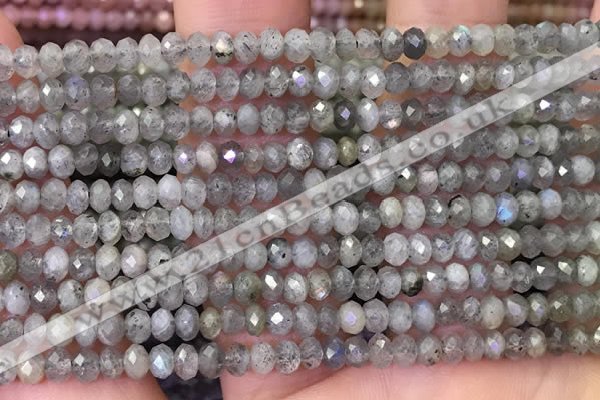 CLB1050 15.5 inches 3*4mm faceted rondelle labradorite beads wholesale