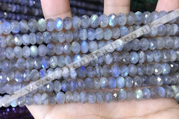 CLB1053 15.5 inches 5*8mm faceted rondelle labradorite gemstone beads