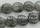 CLB106 15.5 inches 14mm flat round labradorite gemstone beads wholesale