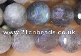 CLB1073 15.5 inches 8mm faceted round labradorite beads