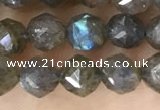 CLB1080 15.5 inches 6mm faceted nuggets labradorite beads