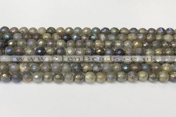 CLB1120 15 inches 6mm faceted round AB-color labradorite beads