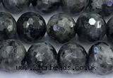 CLB1176 15 inches 8mm faceted round black labradorite beads