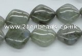 CLB118 15.5 inches 14*14mm diamond labradorite gemstone beads wholesale