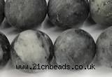 CLB1199 15 inches 12mm round matte black labradorite beads