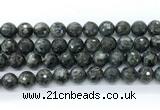 CLB1213 15.5 inches 10mm faceted round black labradorite gemstone beads