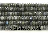 CLB1283 15.5 inches 6*10mm faceted rondelle labradorite beads