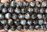 CLB1304 15 inches 12mm faceted round black labradorite beads wholesale