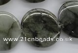 CLB138 15.5 inches 25mm flat round labradorite gemstone beads