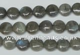 CLB148 15.5 inches 8mm flat round labradorite gemstone beads