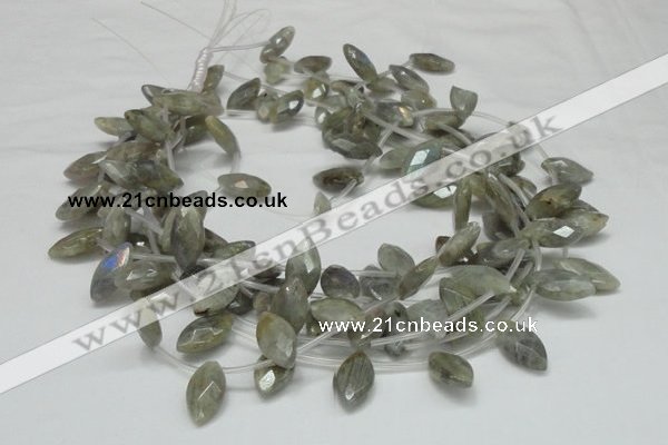 CLB15 16 inches 10*18mm faceted marquise labradorite gemstone beads