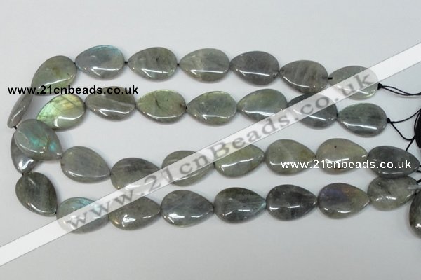 CLB159 15.5 inches 15*20mm flat teardrop labradorite gemstone beads