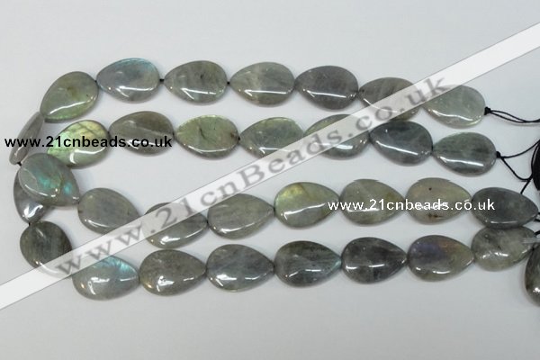 CLB160 15.5 inches 18*25mm flat teardrop labradorite gemstone beads