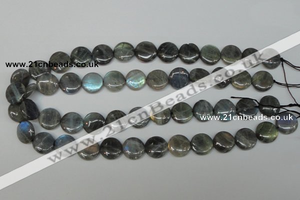 CLB171 15.5 inches 18mm flat round labradorite gemstone beads