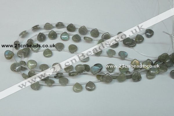 CLB177 top-drilled 12*12mm flat teardrop labradorite gemstone beads