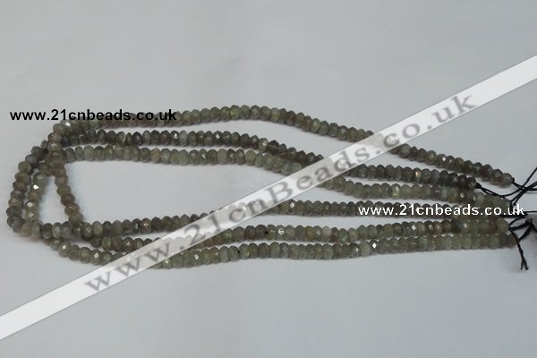 CLB178 15.5 inches 4*6mm faceted rondelle labradorite beads