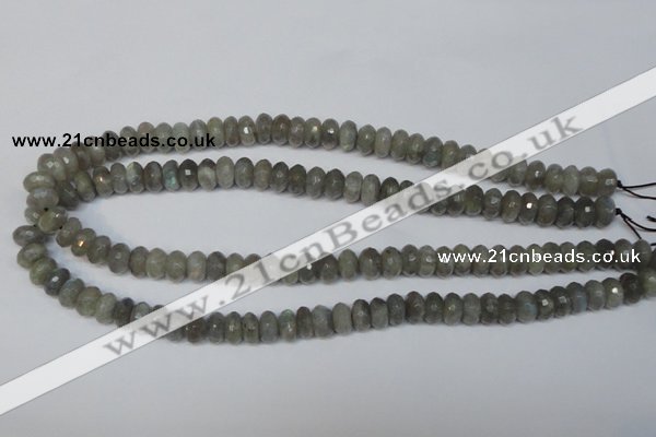 CLB180 15.5 inches 6*10mm faceted rondelle labradorite beads