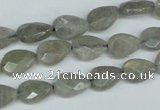 CLB183 15.5 inches 8*12mm faceted flat teardrop labradorite beads