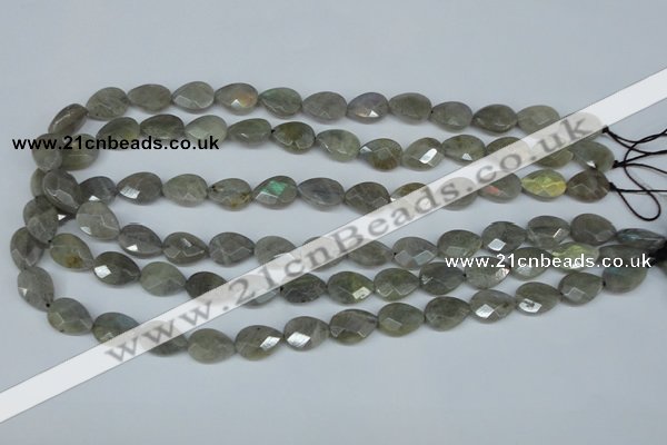 CLB184 15.5 inches 10*14mm faceted flat teardrop labradorite beads