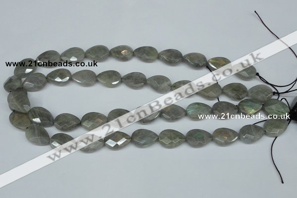 CLB185 15.5 inches 13*18mm faceted flat teardrop labradorite beads