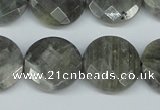 CLB193 15.5 inches 20mm faceted coin labradorite gemstone beads