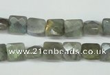 CLB198 15.5 inches 8*8mm faceted square labradorite beads