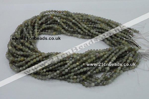 CLB20 15.5 inches 4mm faceted round labradorite gemstone beads