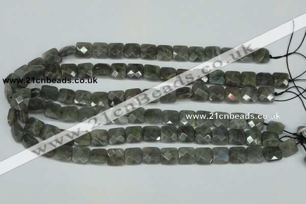 CLB200 15.5 inches 12*12mm faceted square labradorite beads